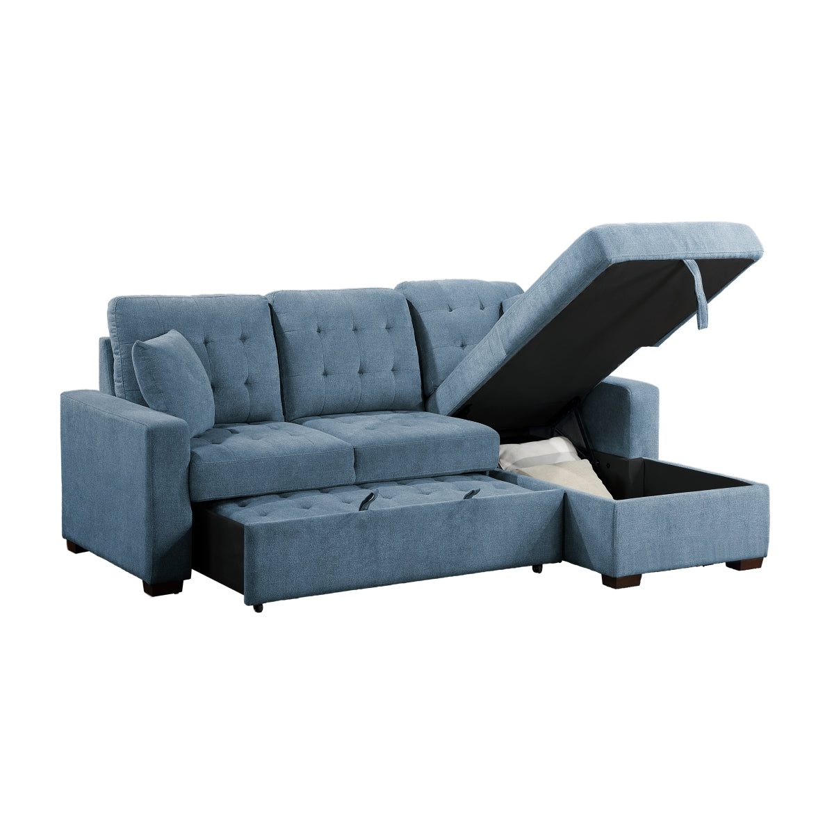Waitsfield 2-Piece Sectional with Right Chaise, Pull-out Bed and Hidden Storage