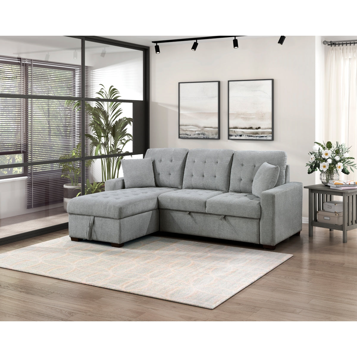 Waitsfield 2-Piece Sectional with Left Chaise, Pull-out Bed and Hidden Storage