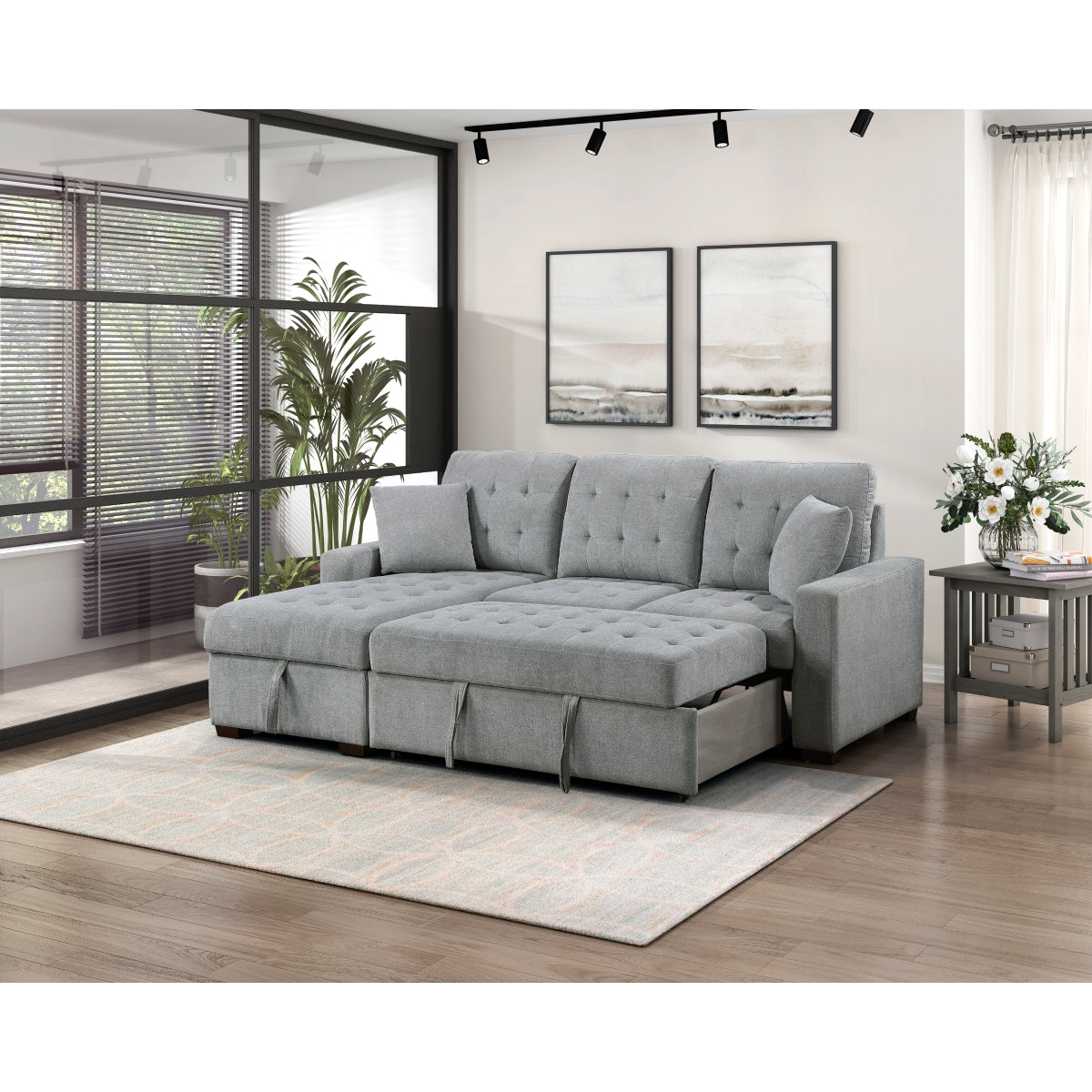 Waitsfield 2-Piece Sectional with Left Chaise, Pull-out Bed and Hidden Storage
