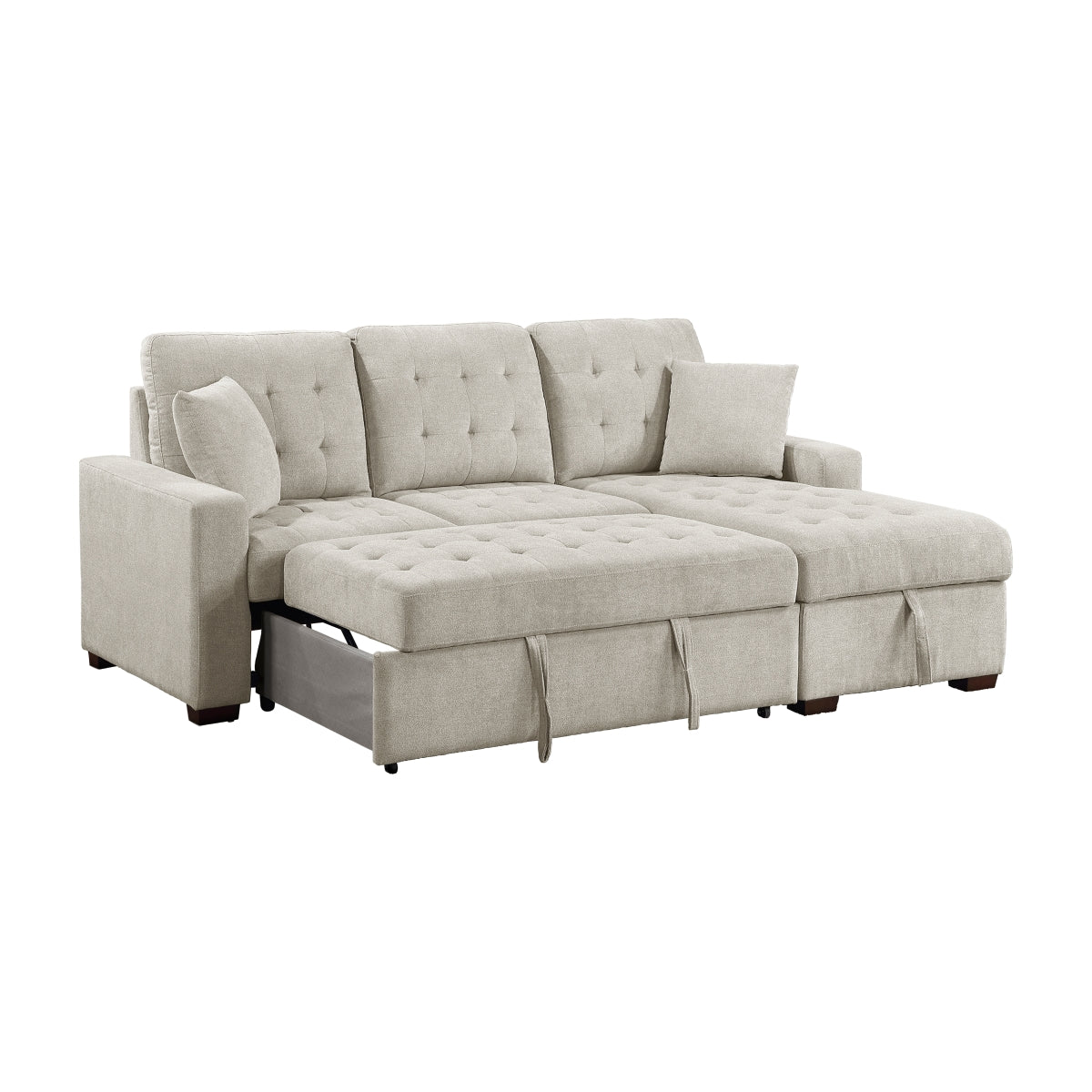 Waitsfield 2-Piece Sectional with Right Chaise, Pull-out Bed and Hidden Storage