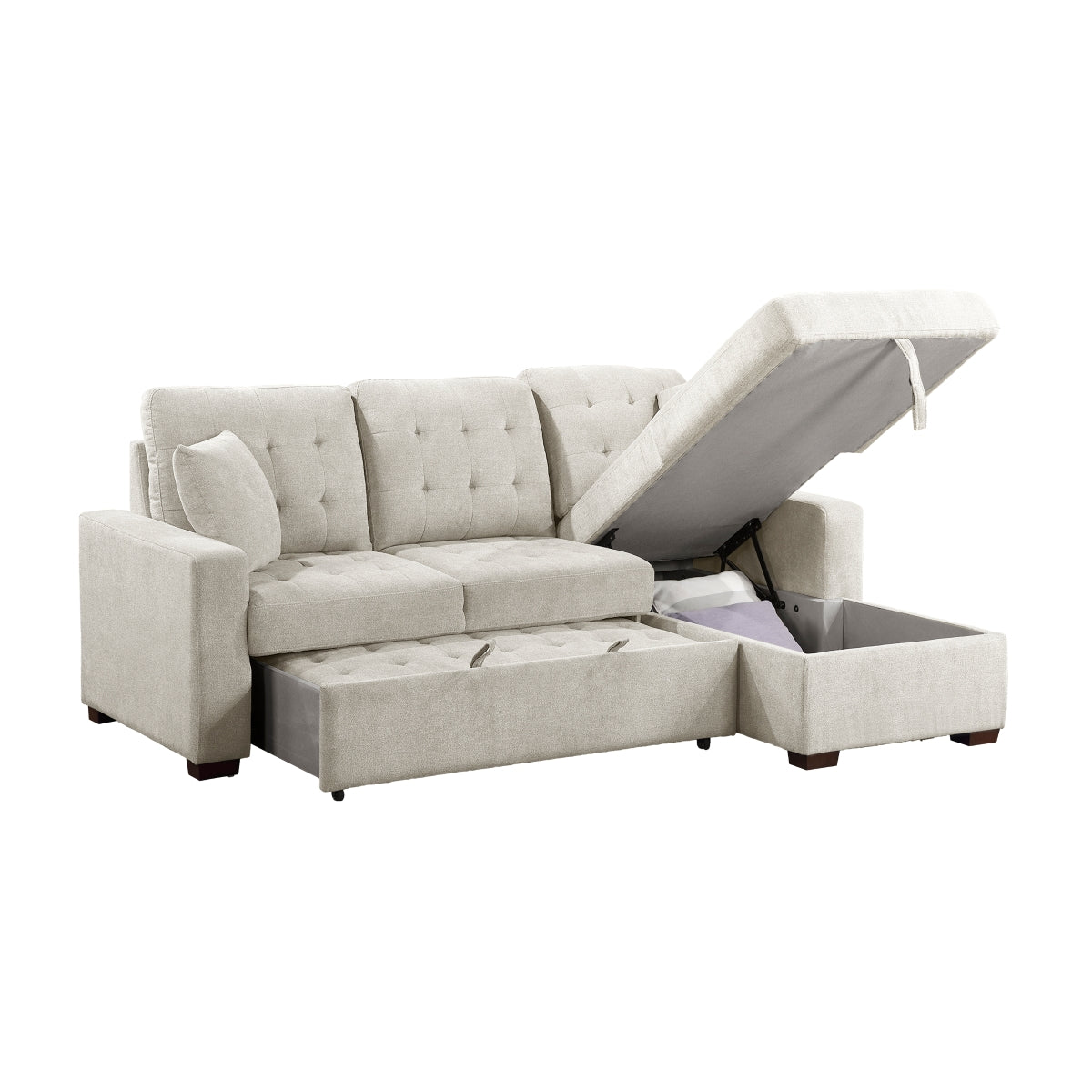 Waitsfield 2-Piece Sectional with Right Chaise, Pull-out Bed and Hidden Storage