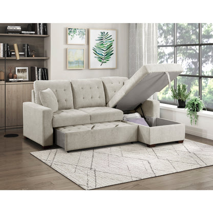 Waitsfield 2-Piece Sectional with Right Chaise, Pull-out Bed and Hidden Storage