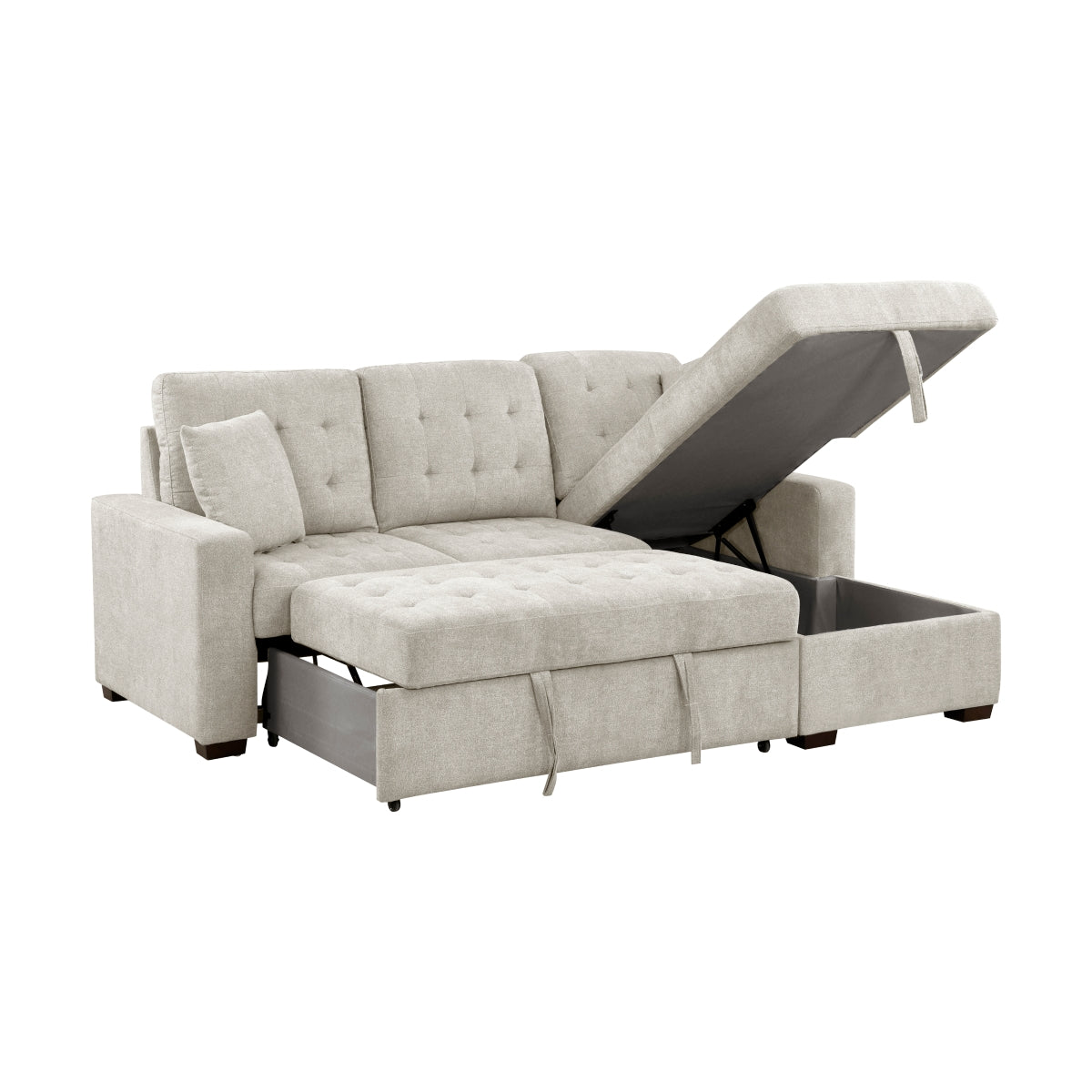 Waitsfield 2-Piece Sectional with Right Chaise, Pull-out Bed and Hidden Storage