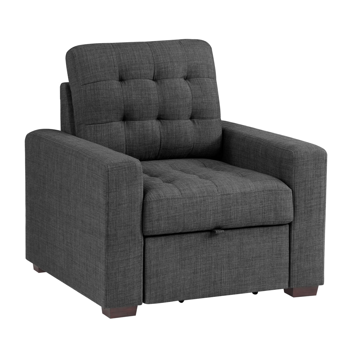 McCafferty Chair with Pull-out Ottoman - Dark gray