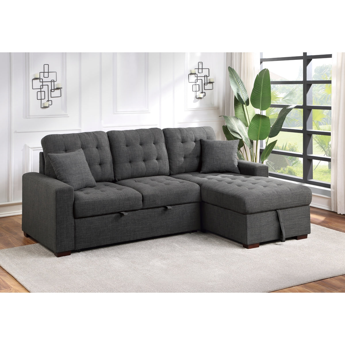 McCafferty 2-Piece Sectional with Pull-out Bed and Right Chaise with Hidden Storage