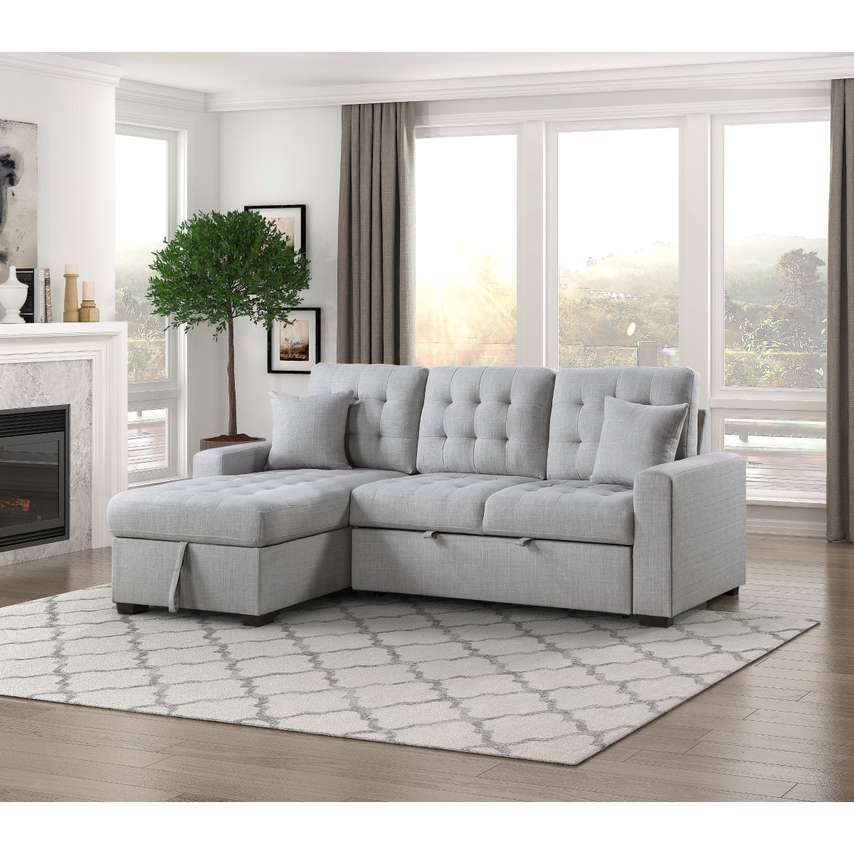 McCafferty 2-Piece Sectional with Pull-out Bed and Left Chaise with Hidden Storage