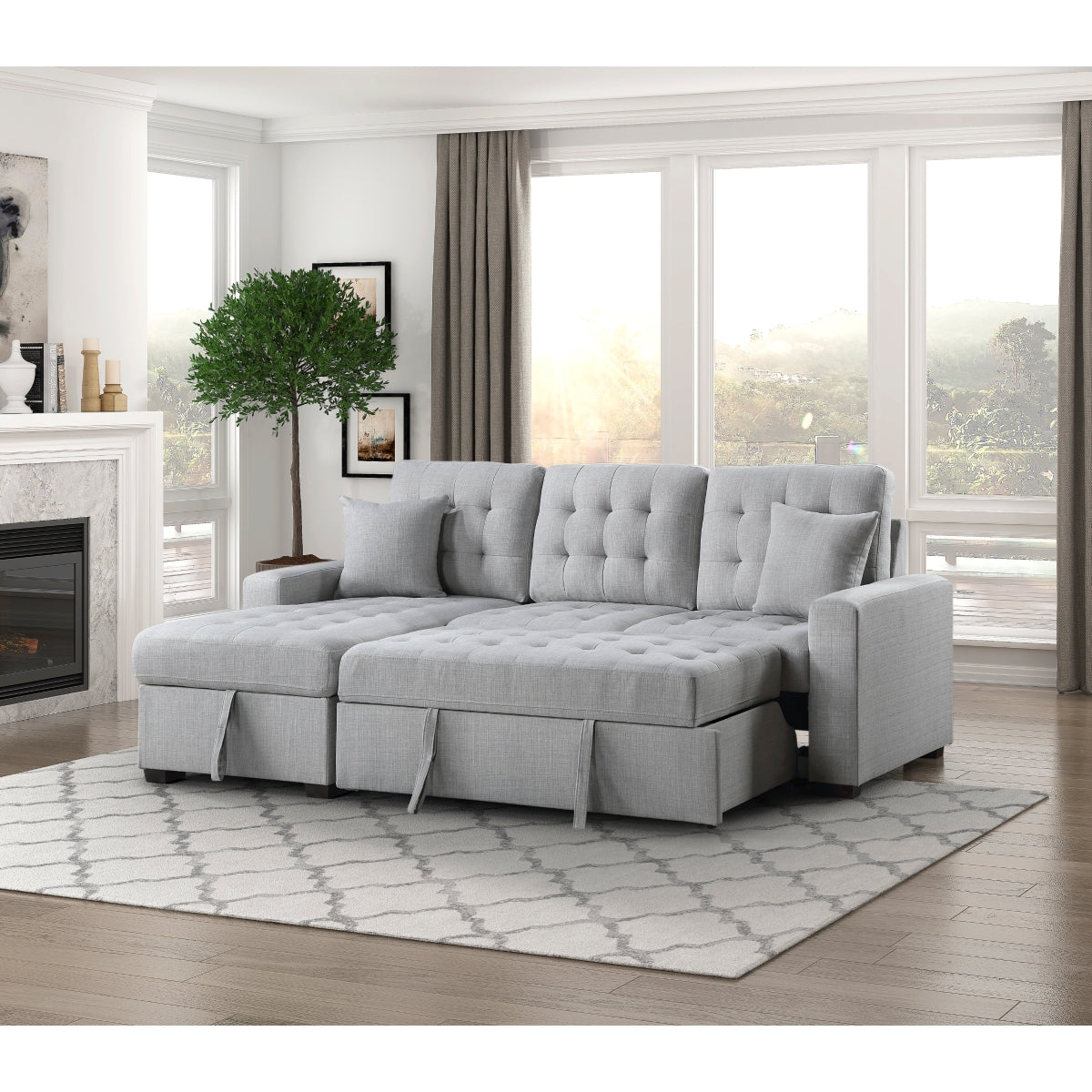 McCafferty 2-Piece Sectional with Pull-out Bed and Left Chaise with Hidden Storage