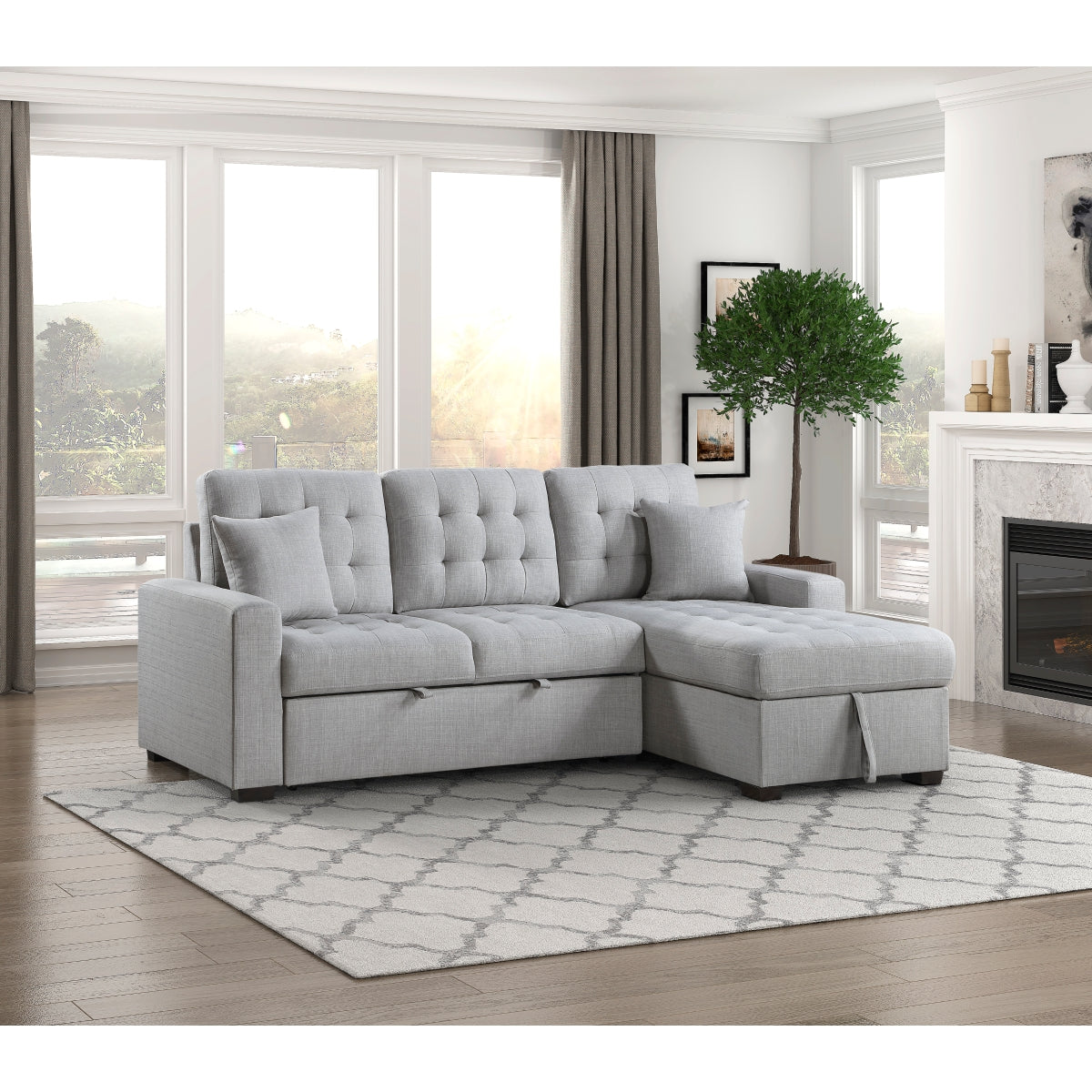 McCafferty 2-Piece Sectional with Pull-out Bed and Right Chaise with Hidden Storage