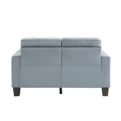 Love Seat, 2 Pillows, Gray, 100% Polyester