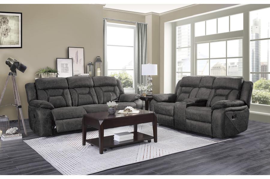 Madrona Hill Double Reclining Sofa - Gray
