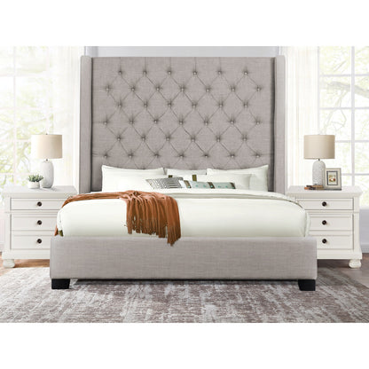 Naples Bed With Gray Fabric