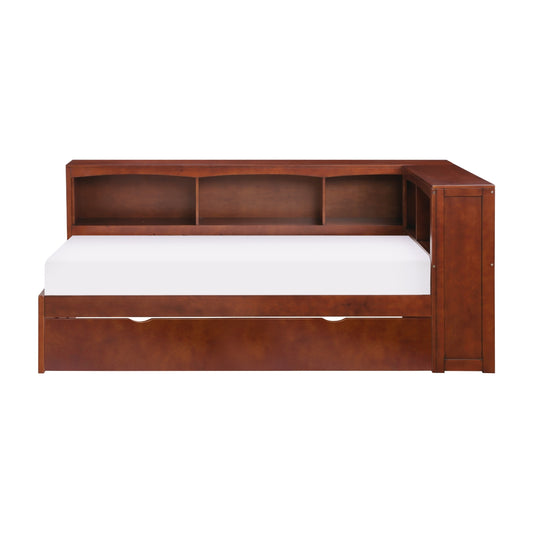 Rowe Twin Bookcase Corner Platform Bed with Twin Trundle