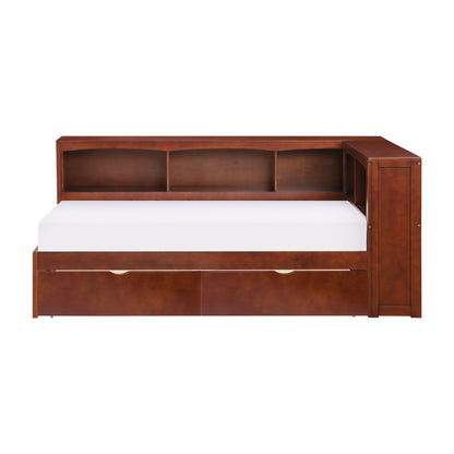 Rowe Twin Bookcase Corner Platform Bed with Storage Boxes