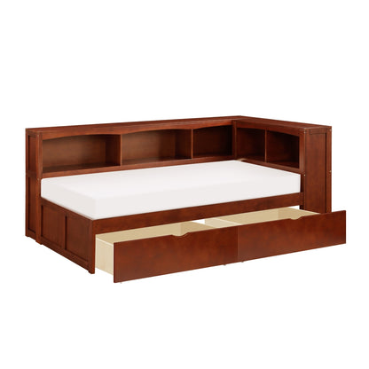Rowe Twin Bookcase Corner Platform Bed with Storage Boxes