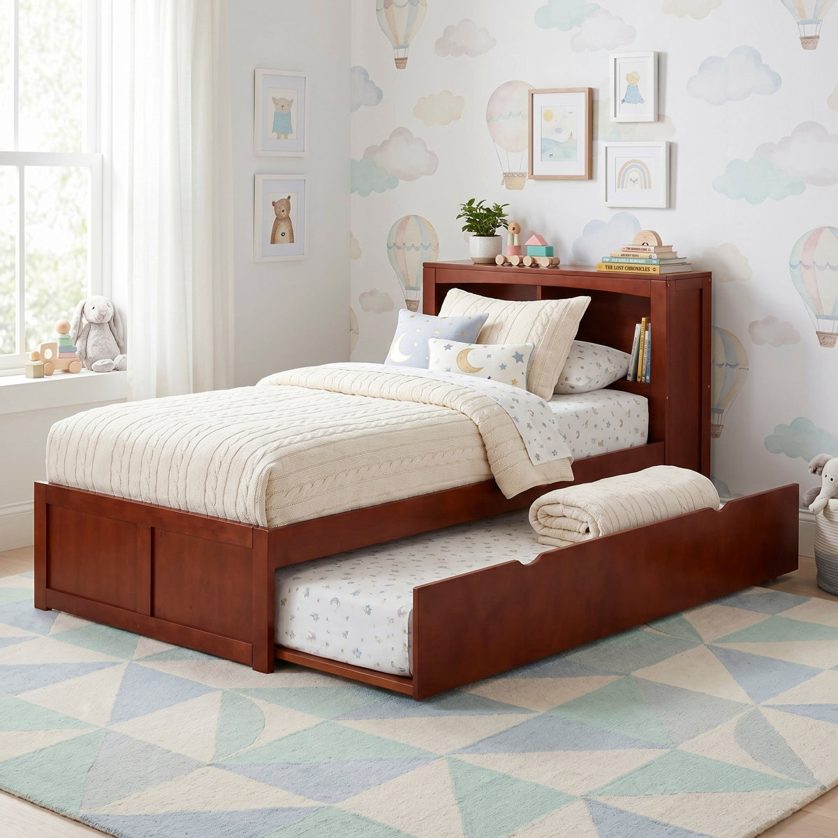 Rowe Twin Bookcase Platform Bed with Twin Trundle