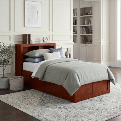 Rowe Twin Bookcase Platform Bed with Storage Boxes