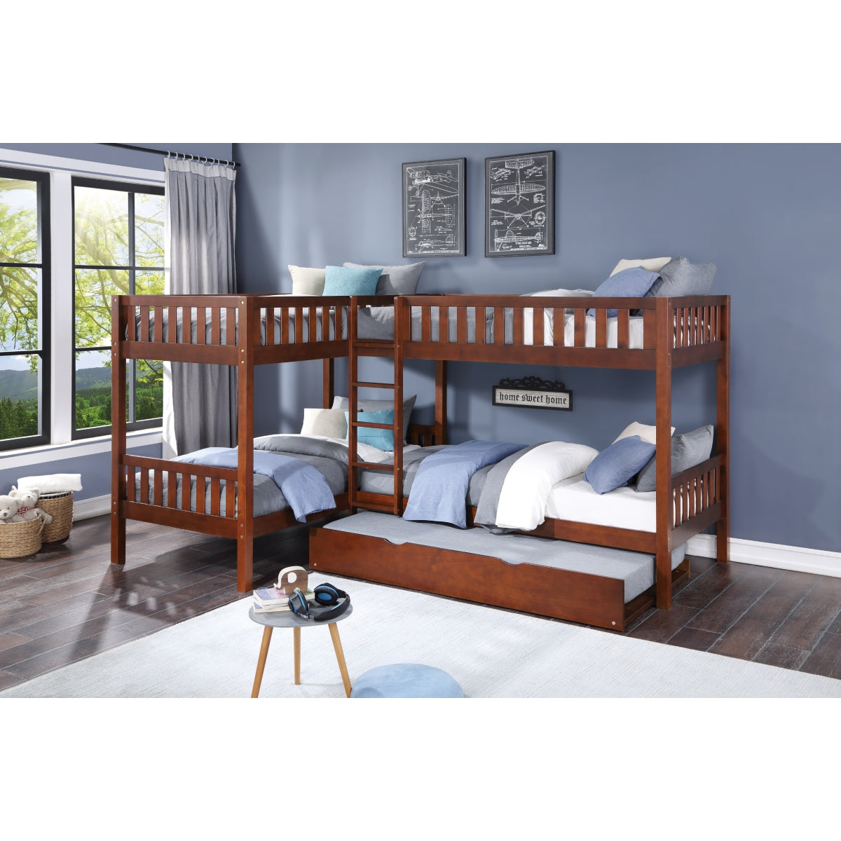 Rowe Corner Bunk Bed with Twin Trundle