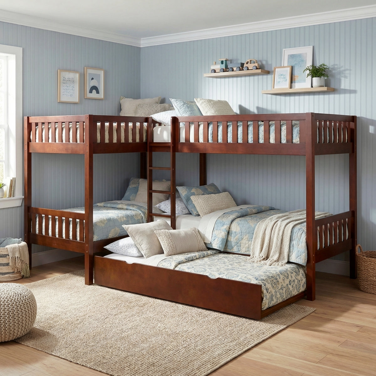 Rowe Corner Bunk Bed with Twin Trundle