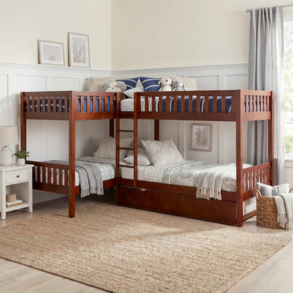 Rowe Corner Bunk Bed with Twin Trundle