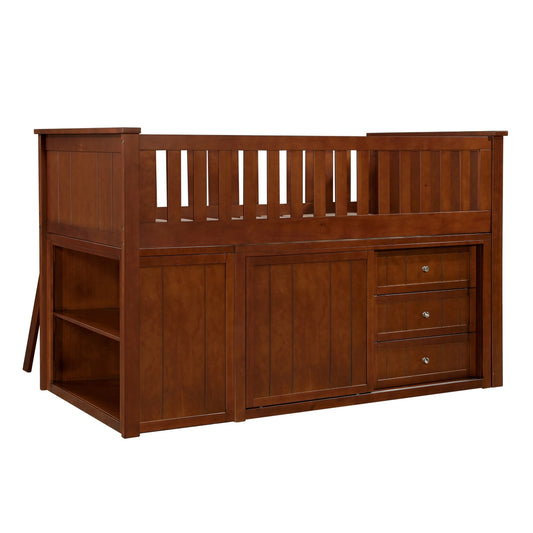 Rowe Low Loft Bunk with Bookcase and 2 Dressers