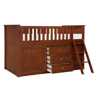 Rowe Low Loft Bunk with Bookcase and Dresser