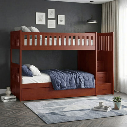 Rowe Twin/Twin Step Bunk Bed with Twin Trundle