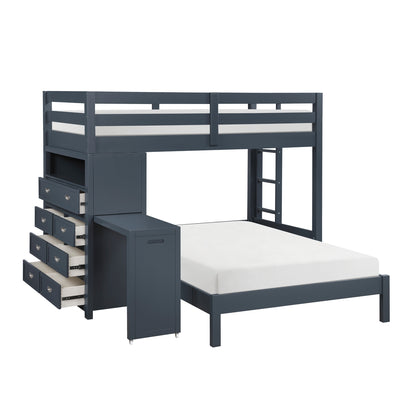 Sloane Twin/Full Loft Bunk Bed with Chest and Hidden Desk