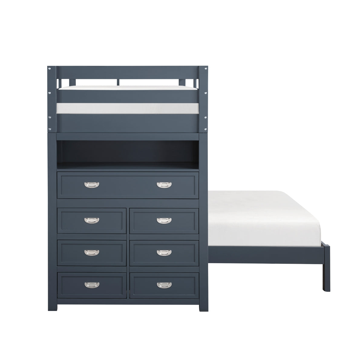 Sloane Twin/Full Loft Bunk Bed with Chest and Hidden Desk