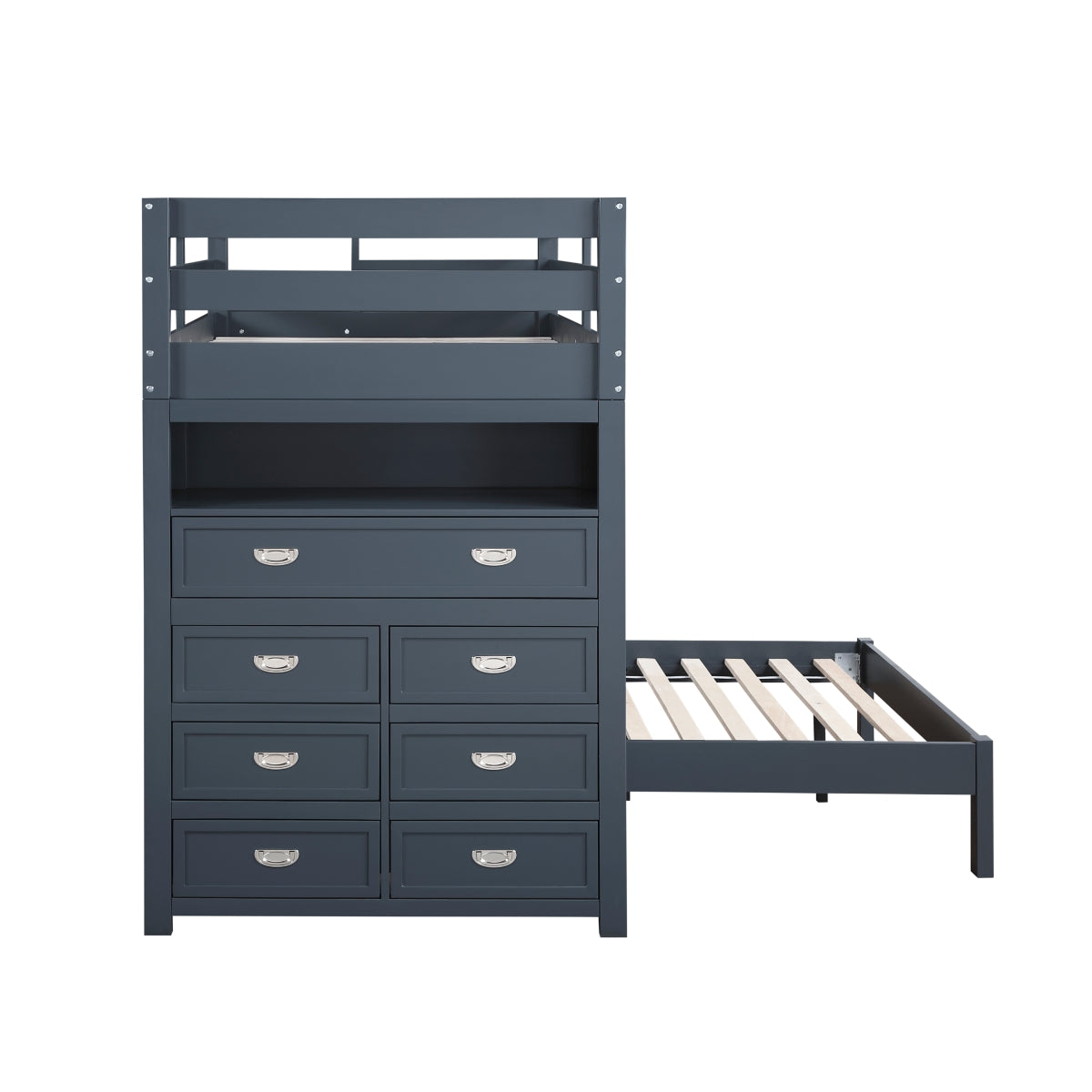 Sloane Twin/Full Loft Bunk Bed with Chest and Hidden Desk