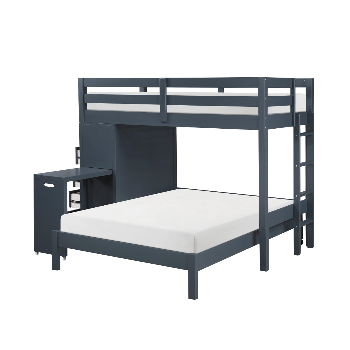 Sloane Twin/Full Loft Bunk Bed with Chest and Hidden Desk