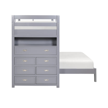 Sloane Twin/Full Loft Bunk Bed with Chest and Hidden Desk
