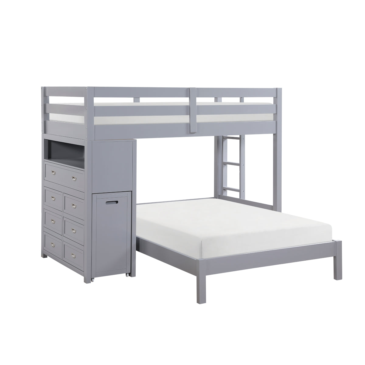 Sloane Twin/Full Loft Bunk Bed with Chest and Hidden Desk