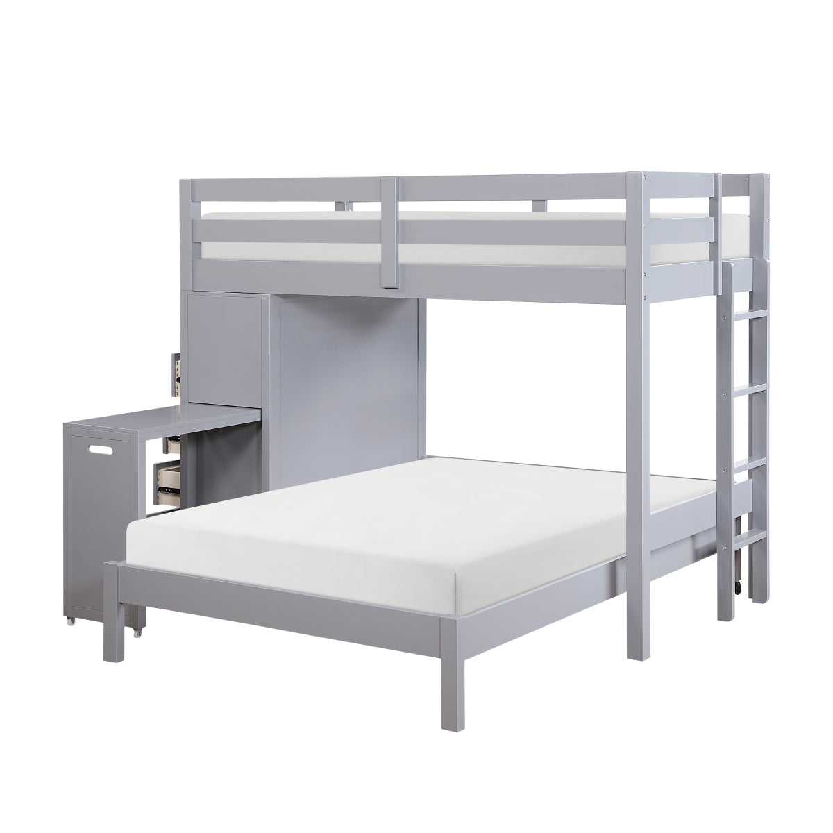 Sloane Twin/Full Loft Bunk Bed with Chest and Hidden Desk