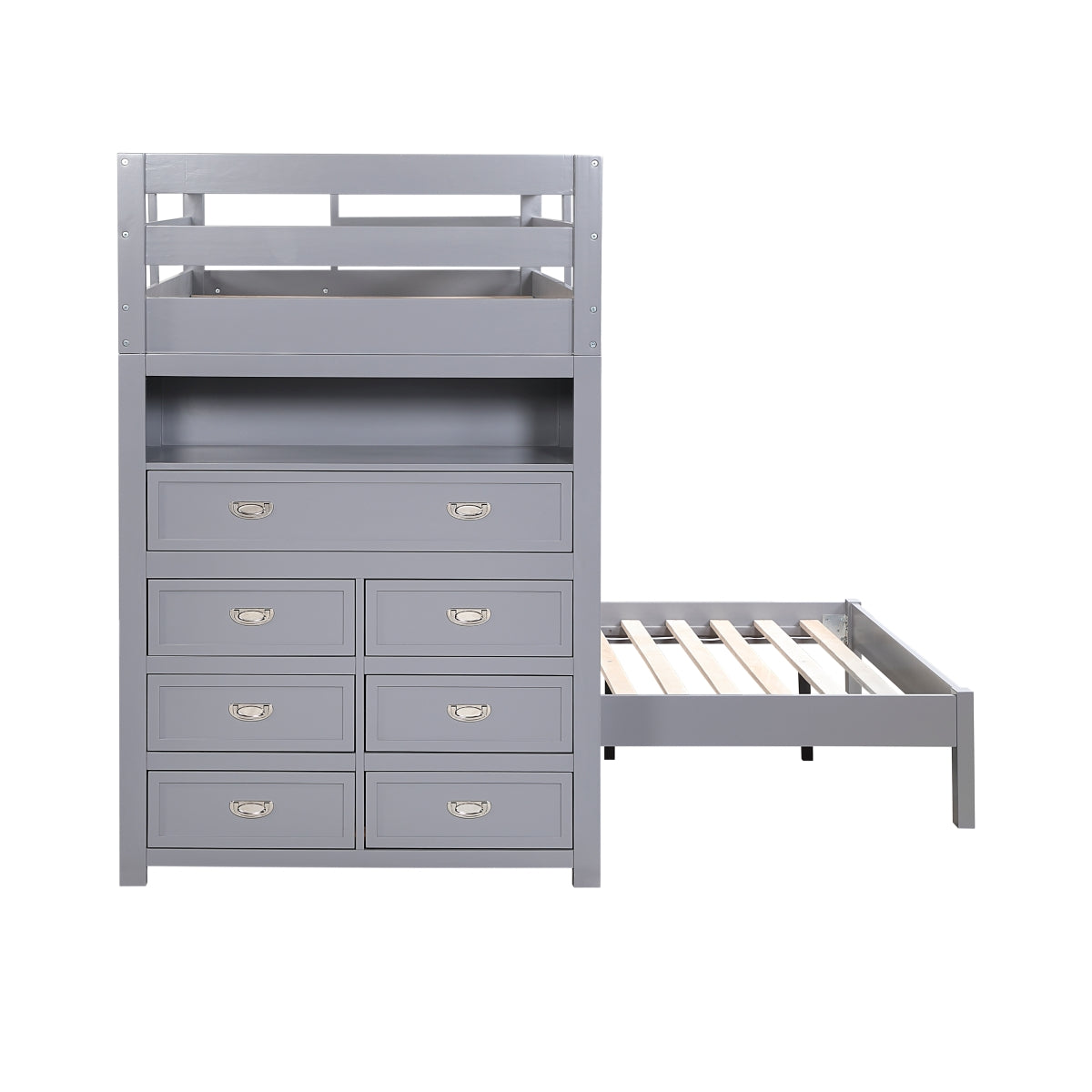Sloane Twin/Full Loft Bunk Bed with Chest and Hidden Desk