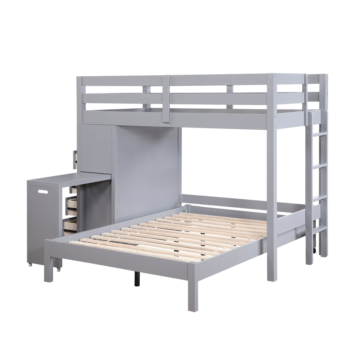 Sloane Twin/Full Loft Bunk Bed with Chest and Hidden Desk
