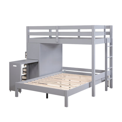 Sloane Twin/Full Loft Bunk Bed with Chest and Hidden Desk