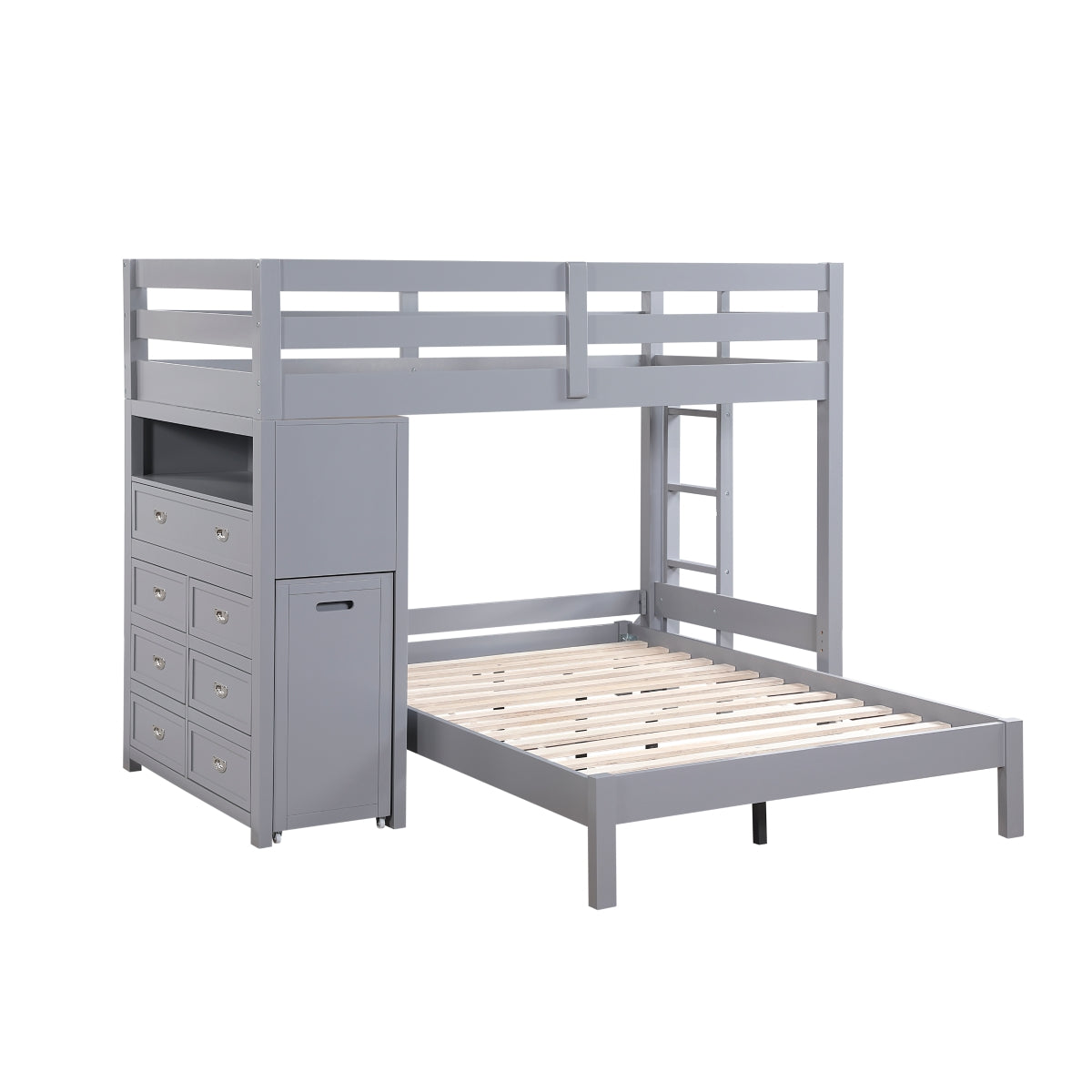 Sloane Twin/Full Loft Bunk Bed with Chest and Hidden Desk