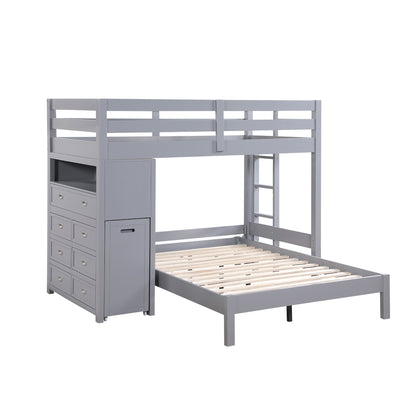 Sloane Twin/Full Loft Bunk Bed with Chest and Hidden Desk