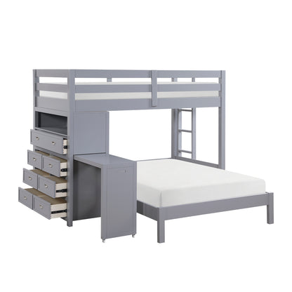 Sloane Twin/Full Loft Bunk Bed with Chest and Hidden Desk