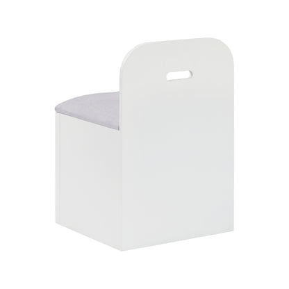 Sloane Bookcase Platform Bed with Hidden Desk, Stool and Storage Bench (White)