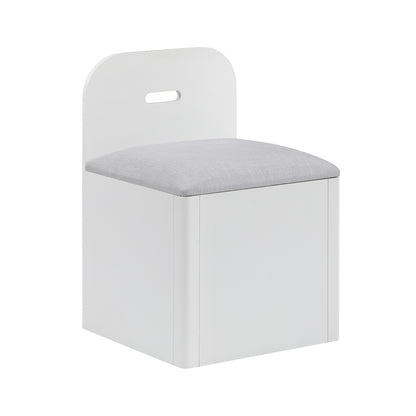 Sloane Bookcase Platform Bed with Hidden Desk, Stool and Storage Bench (White)