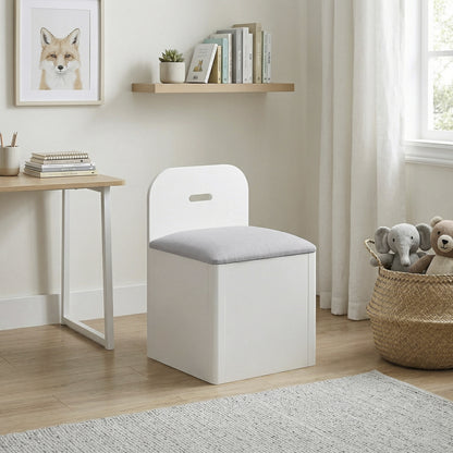 Sloane Bookcase Platform Bed with Hidden Desk, Stool and Storage Bench (White)