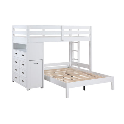Sloane Twin/Full Loft Bunk Bed with Chest and Hidden Desk