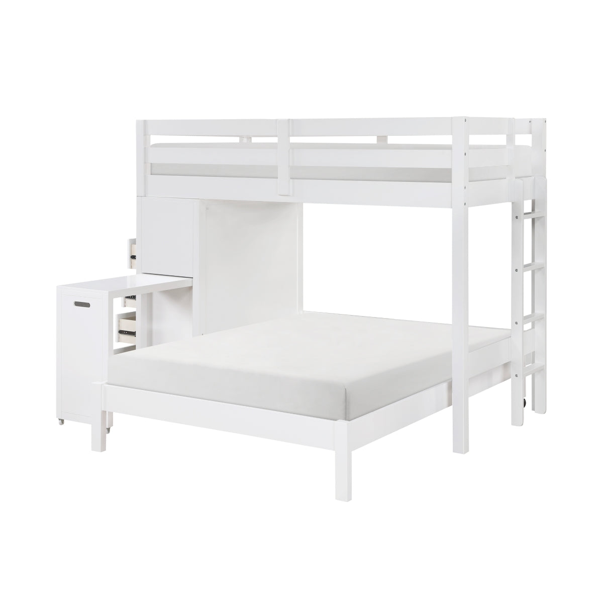Sloane Twin/Full Loft Bunk Bed with Chest and Hidden Desk