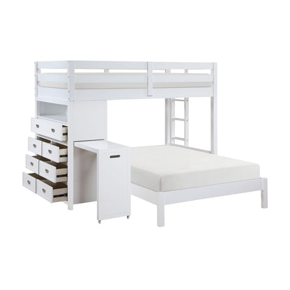 Sloane Twin/Full Loft Bunk Bed with Chest and Hidden Desk