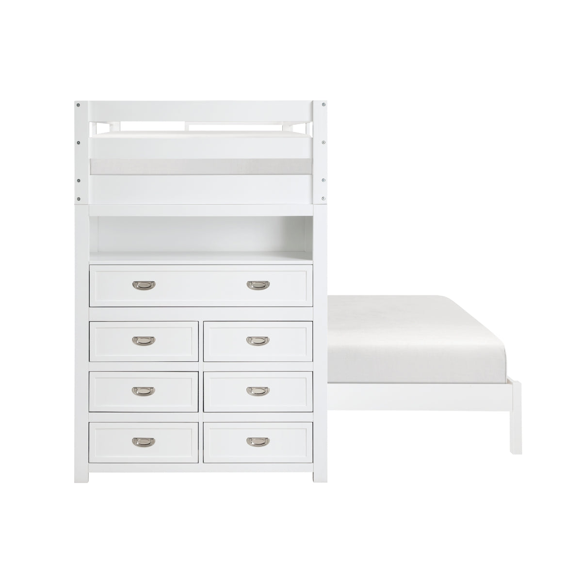 Sloane Twin/Full Loft Bunk Bed with Chest and Hidden Desk