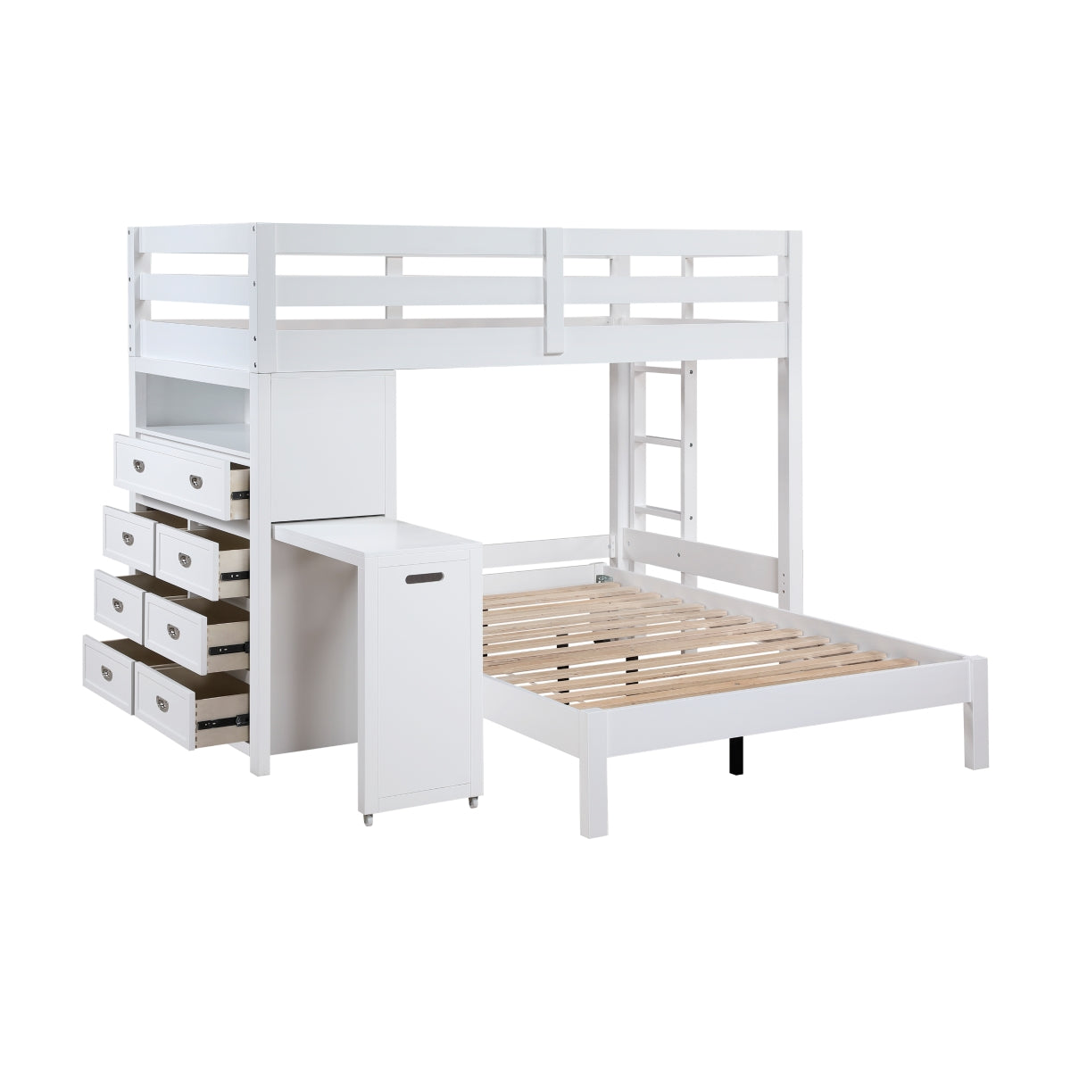 Sloane Twin/Full Loft Bunk Bed with Chest and Hidden Desk