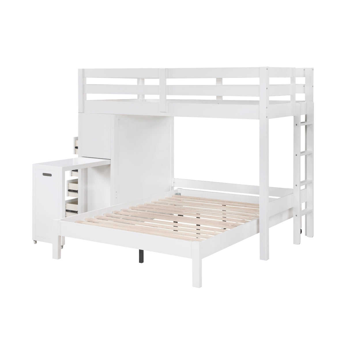Sloane Twin/Full Loft Bunk Bed with Chest and Hidden Desk