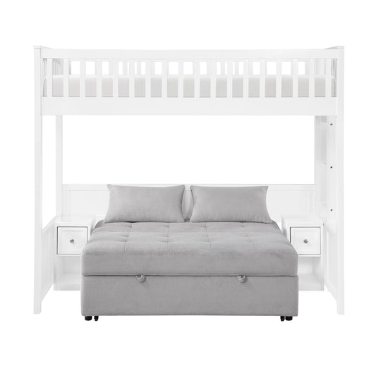 Aerie Twin Loft Bunk Bed with Night Stand and Sofa Bed
