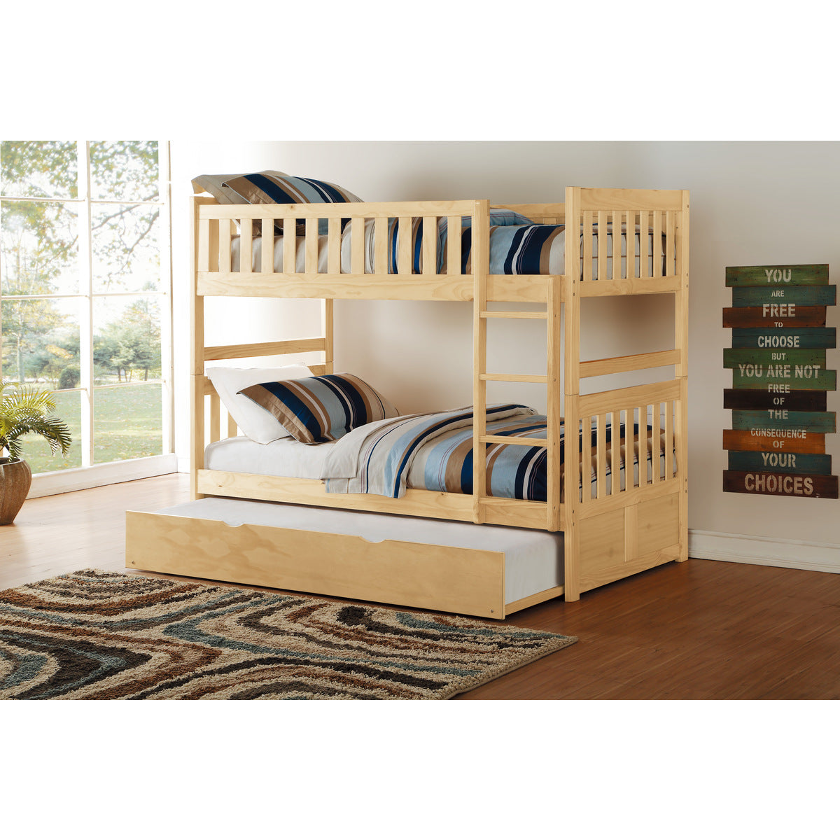 Bartly Twin/Twin Bunk Bed with Twin Trundle
